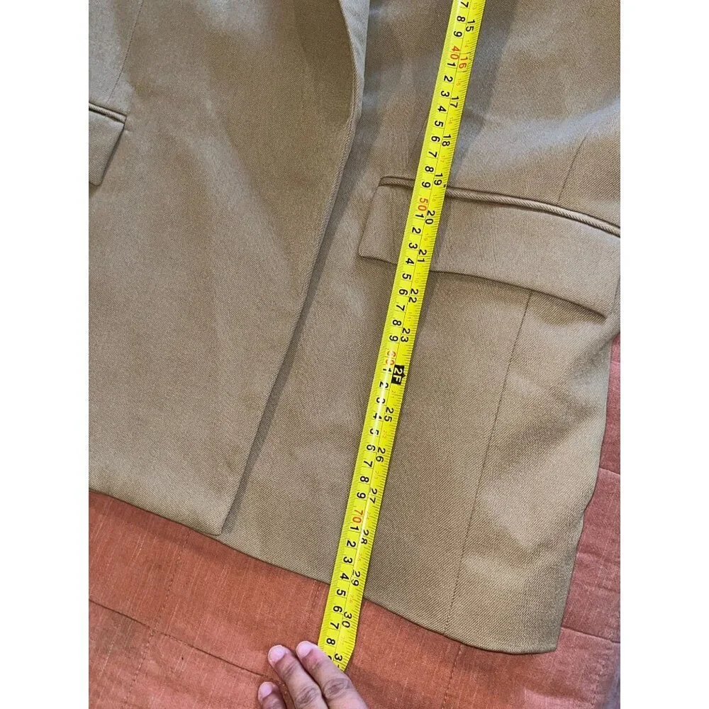 NWT Zara Mens Tan Wool Oversized Blazer Size Large